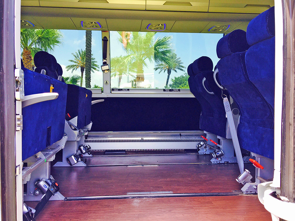Inside view of Accessible Charter Bus
