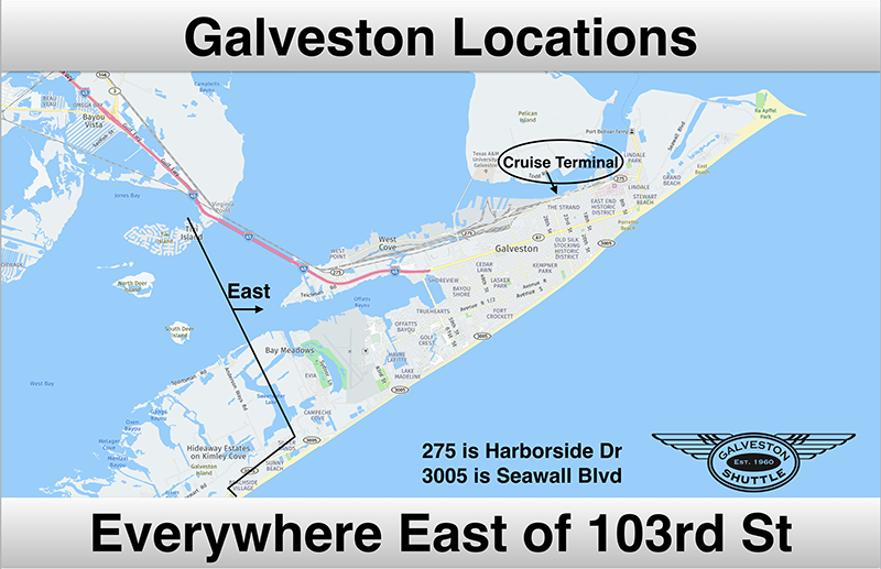 Galveston Locations Map